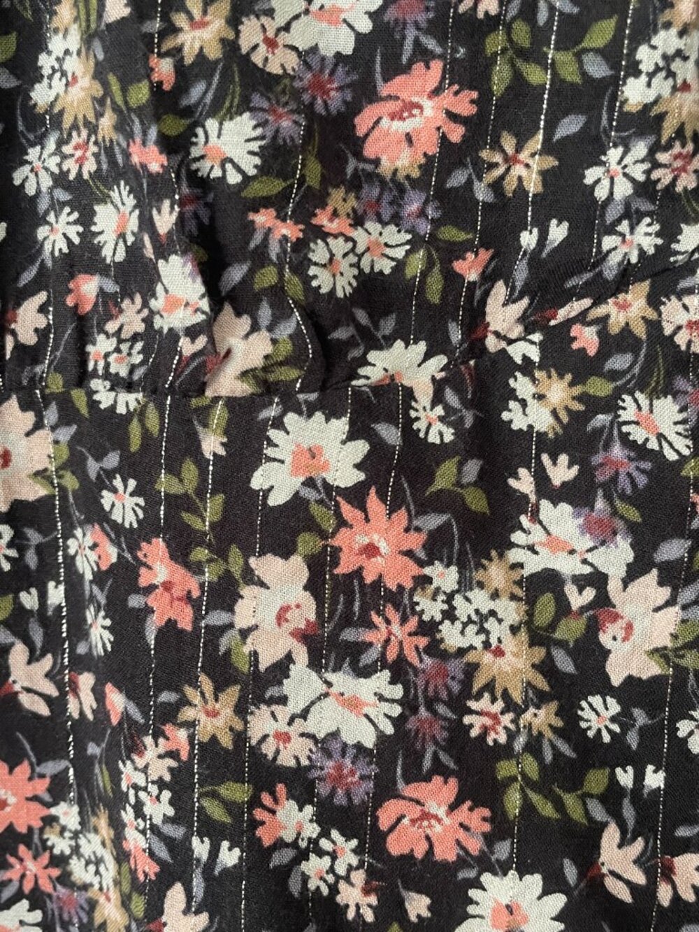 Lucky Brand Printed Flouncey Mini Dress 3/4 Sleeved Black Floral NWT Size XS - Picture 3 of 7